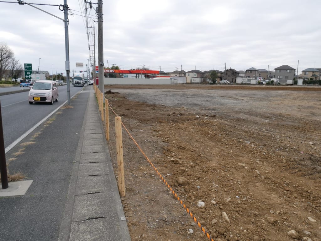 入間市宮寺の建物が取り壊された後の工事現場