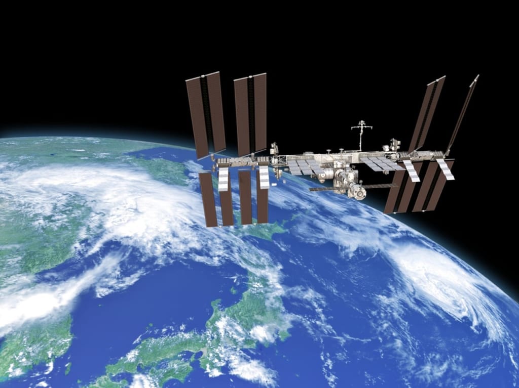 国際宇宙ステーション(ISS)と地球