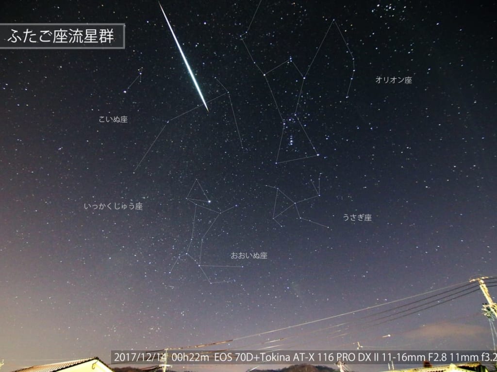 ふたご座流星群と星座